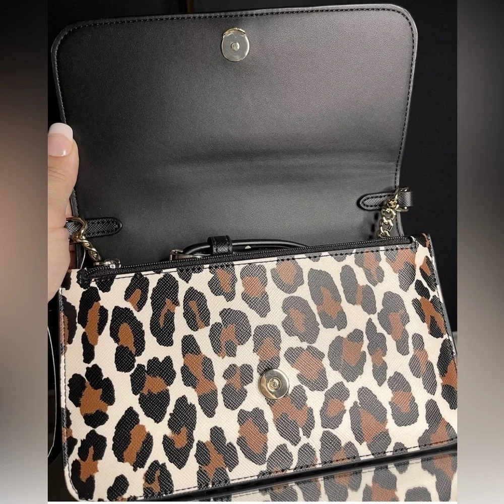 Kate Spade Madison Leopard Flap Crossbody Saffiano NWT